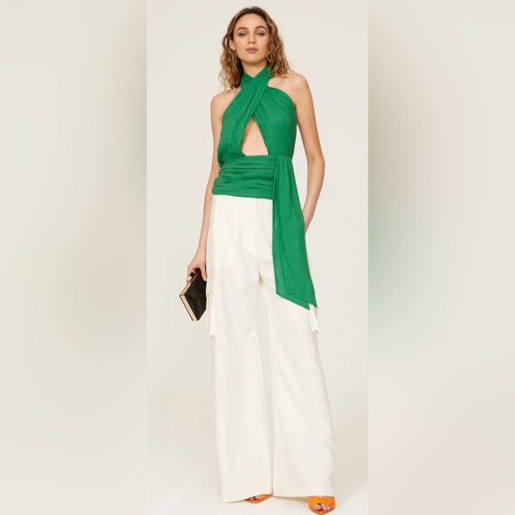 De La Vali Pareo Halter Top in Green Size 6 - Picture 8 of 9